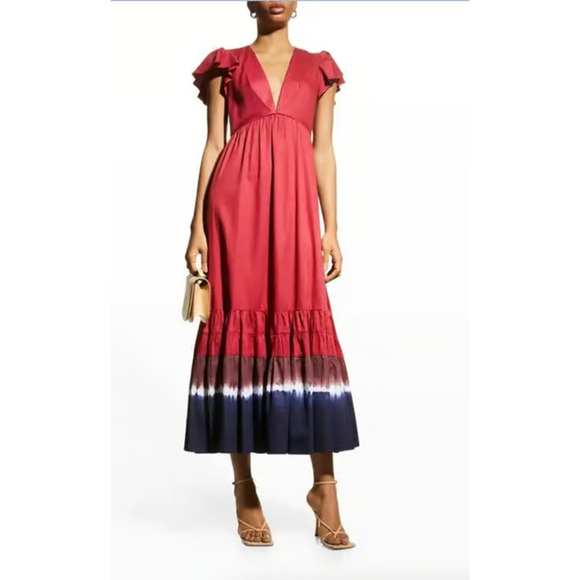 Sachin + Babi Dresses & Skirts - SACHIN + BABI Dress Size 4 Evening Gown NEW Paloma Rose Pockets Midi Red Blue